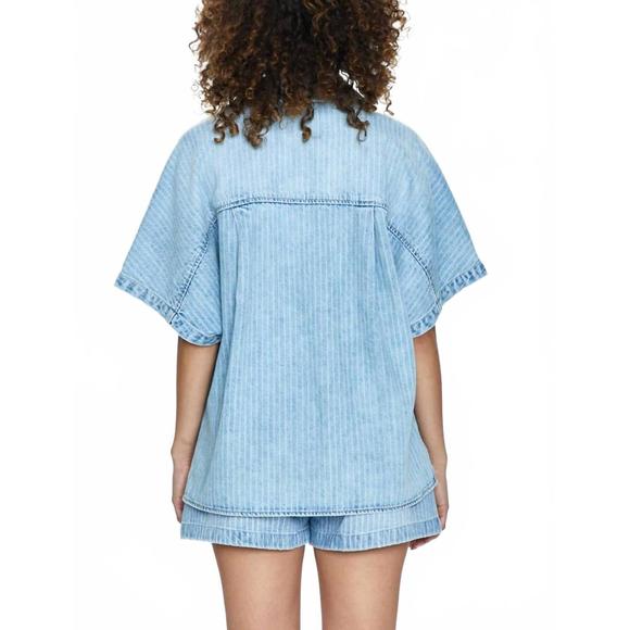 NEW PISTOLA della camp denim shirt in blue - Picture 4 of 4